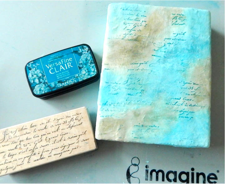 stamp with VersaFine clair in teal